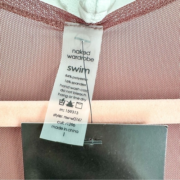 NWT Naked Wardrobe Lux Life Swim Coverup in Chocolate sz - Picture 7 of 8